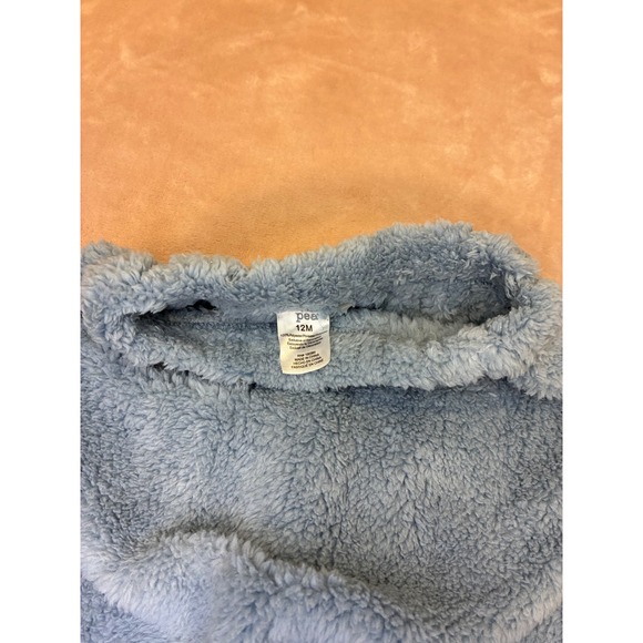 Chick Pea Baby Boys Girls Fuzzy Bear Pajamas Set 12M Blue - Picture 8 of 13